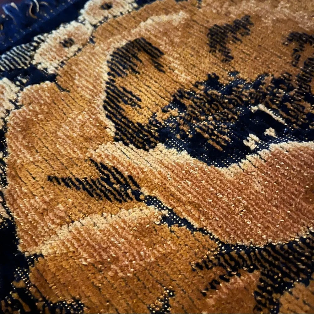Fieldcrest black gold poppy deluxe hand towels bath powder 80s floral luxe 💛🖤